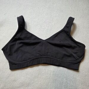 Lily Of France Bra 38D Black Wireless Full Coverage Stretch Jersey